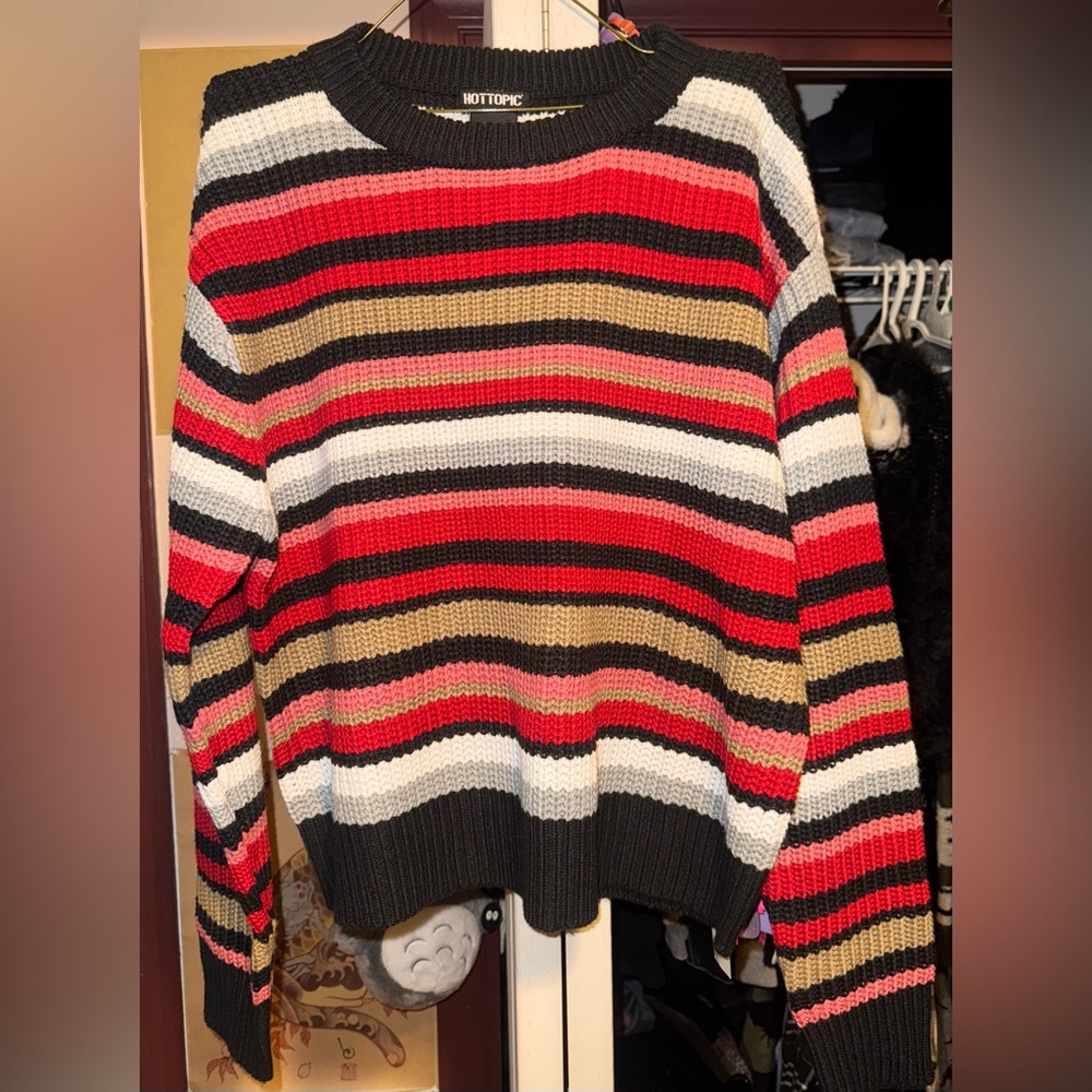 Hot Topic Multicolored Striped Sweater